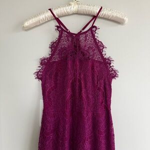 Free People Fuchsia Lace Mini Dress